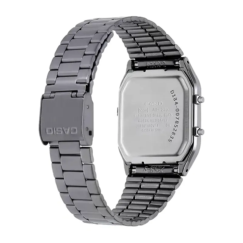 Casio Vintage Gray ion plated band Quartz Men's Watch- AQ-230GG-9A